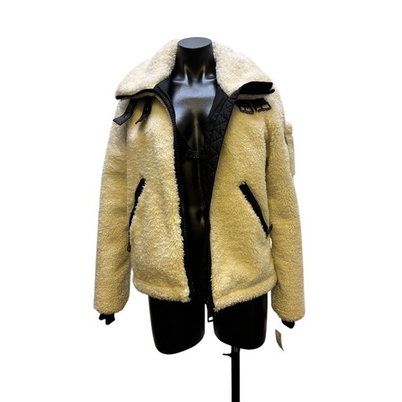 SAM New York White Fleece Jacket With Black Accents Size M - Picture 5 of 7